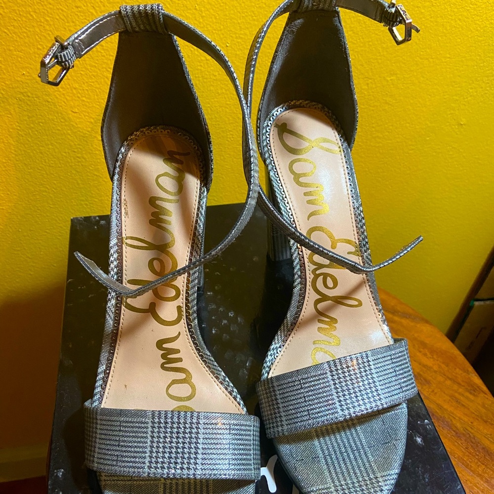 Sam Edelman Sparkle Grey Striped Sandals